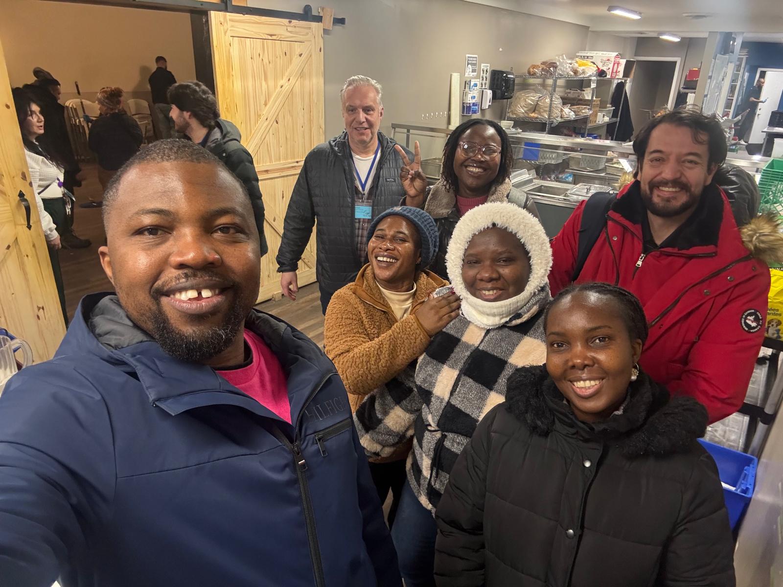 Group photo of Rotaract club members at volunteer event